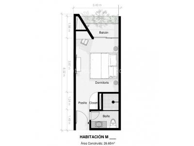 Apartamento de 1 alcoba en venta en Parque Del Poblado, Medellín, 27 m² · foto 7 de 13