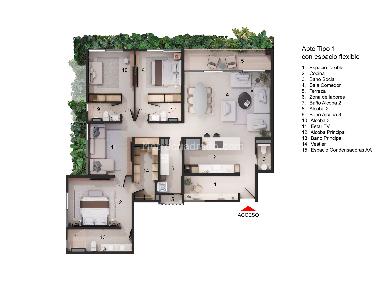 Apartamento de 3 alcobas en venta en Pance, Cali, 146 m² · foto 10 de 11