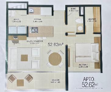 Apartamento de 1 alcoba en venta en San Antonio De Pereira, Rionegro, 66 m² · foto 3 de 13