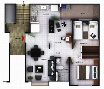Apartamento de 2 alcobas en venta en Altos De Santa Elena, Cali, 47 m² · foto 3 de 20