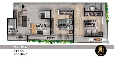 Apartamento de 2 alcobas en venta en Centro, Itagüí, 55 m² · foto 5 de 10