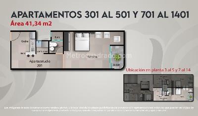 Apartamento de 1 alcoba en venta en Restrepo Naranjo, Sabaneta, 41 m² · foto 14 de 20