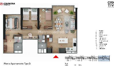 Apartamento de 3 alcobas en venta en Escobero, Envigado, 74 m² · foto 4 de 11