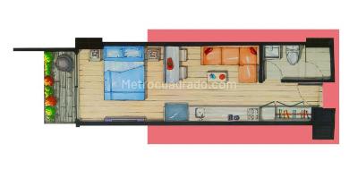 Apartaestudio en venta en El Polo, Bogotá, 28 m² · foto 10 de 11