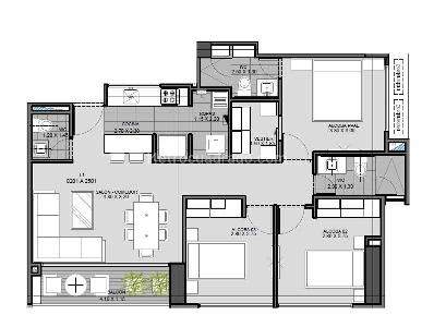 Apartamento de 3 alcobas en venta en Castropol, Medellín, 87 m² · foto 2 de 19