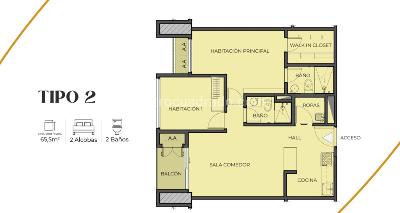 Apartamento de 2 alcobas en venta en Zona Norte Centro Historico, Barranquilla, 66 m² · foto 5 de 12