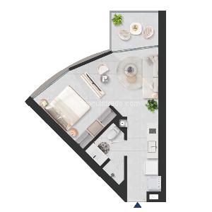 Apartamento de 1 alcoba en venta en Rodadero Sur, Santa Marta, 30 m² · foto 11 de 11