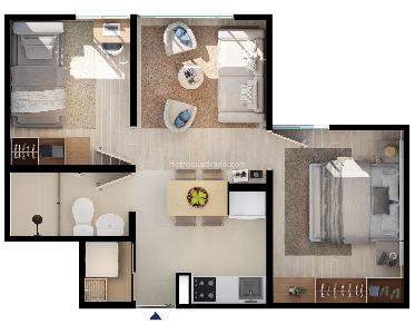 Apartamento de 2 alcobas en venta en Perdomo, Bogotá, 37 m² · foto 5 de 5