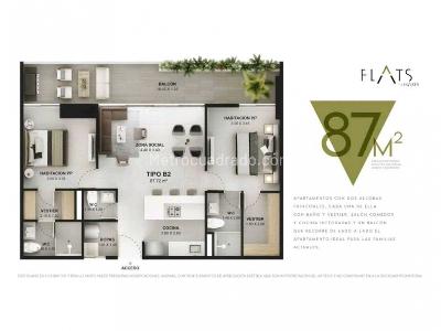 Apartamento de 2 alcobas en venta en El Poblado, Medellín, 87 m² · foto 14 de 16