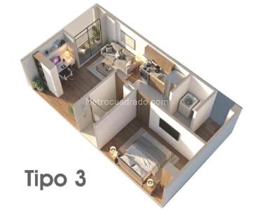 Apartamento de 2 alcobas en venta en La Estrada, Bogotá, 42 m² · foto 4 de 10