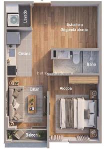 Apartamento de 2 alcobas en venta en La Estrada, Bogotá, 36 m² · foto 2 de 10