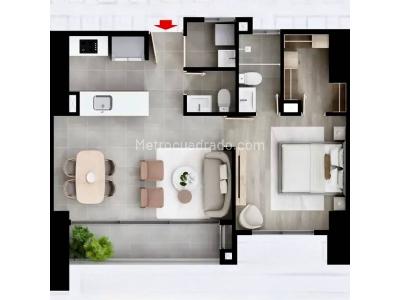 Apartaestudio en venta en Ciudad Del Rio, Medellín, 56 m² · foto 14 de 16