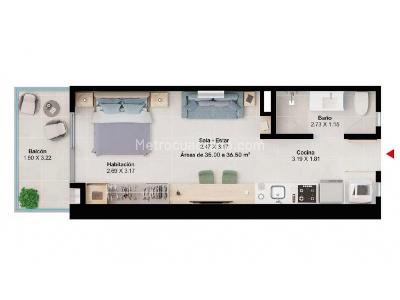 Apartaestudio en venta en Rodadero Sur, Santa Marta, 37 m² · foto 2 de 20