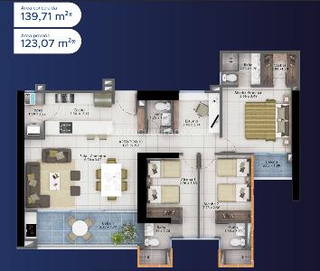 Apartamento de 3 alcobas en venta en Ciudad Jardin, Cali, 123 m² · foto 5 de 11