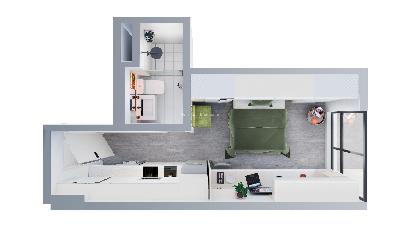 Apartaestudio en venta en Santa Barbara Oriental, Bogotá, 19 m² · foto 4 de 4