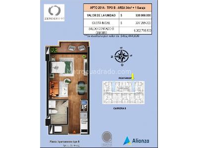 Apartaestudio en venta en Chico Reservado, Bogotá, 34 m² · foto 6 de 6