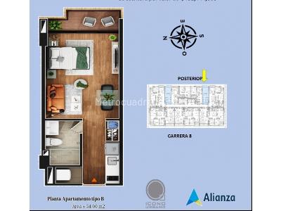 Apartaestudio en arriendo en Chico Reservado, Bogotá, 34 m² · foto 6 de 6