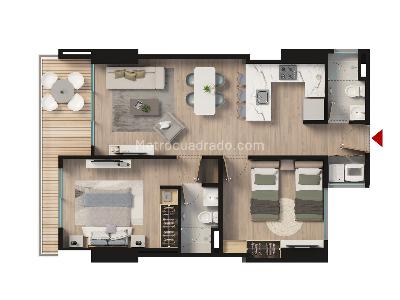 Apartamento de 2 alcobas en venta en Playa Salguero, Santa Marta, 72 m² · foto 4 de 4