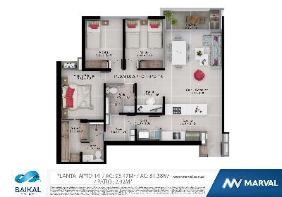 Apartamento de 3 alcobas en venta en Valle Del Lili, Cali, 81 m² · foto 4 de 4