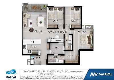 Apartamento de 2 alcobas en venta en Valle Del Lili, Cali, 89 m² · foto 4 de 4
