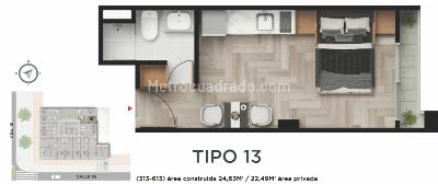 Apartaestudio en venta en Chico Norte, Bogotá, 21 m² · foto 12 de 12
