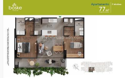 Apartamento de 2 alcobas en venta en Rionegro, Rionegro, 77 m² · foto 18 de 18