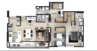 Apartamento de 3 alcobas en venta en Rionegro, Rionegro, 90 m² · foto 2 de 17
