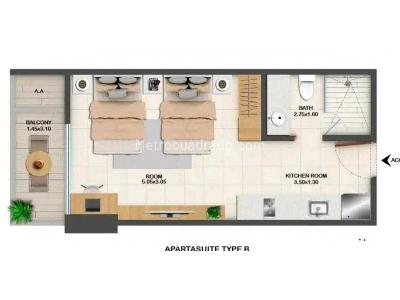 Apartaestudio en venta en Pozos Colorados, Santa Marta, 40 m² · foto 9 de 20