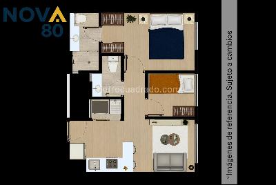 Apartamento de 2 alcobas en venta en Paris, Bogotá, 29 m² · foto 4 de 4