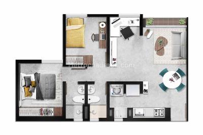 Apartamento de 2 alcobas en venta en Q. La Iglesia, Bucaramanga, 45 m² · foto 4 de 5
