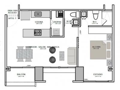 Apartaestudio en venta en Las Palmas, Medellín, 55 m² · foto 9 de 9