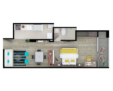 Apartamento de 1 alcoba en venta en Av Universitaria, Tunja, 40 m² · foto 7 de 8