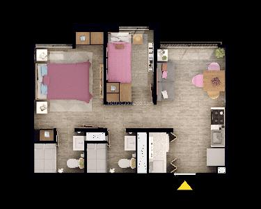 Apartamento de 2 alcobas en venta en Tercer Milenio, Bogotá, 33 m² · foto 2 de 4