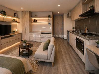Apartamento de 1 alcoba en venta en Cedro Bolivar, Bogotá, 31 m² · foto 4 de 5