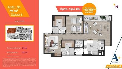 Apartamento de 2 alcobas en venta en San Nicolas, Rionegro, 79 m² · foto 4 de 14