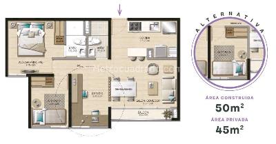 Apartamento de 2 alcobas en venta en Bucaros, Bello, 50 m² · foto 16 de 19