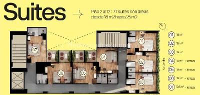 Apartaestudio en venta en Laureles, Medellín, 19 m² · foto 5 de 6