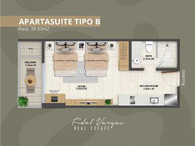 Apartaestudio en venta en Pozos Colorados, Santa Marta, 40 m² · foto 9 de 10