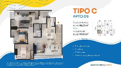 Apartamento de 3 alcobas en venta en Lagos 3, Floridablanca, 60 m² · foto 6 de 6