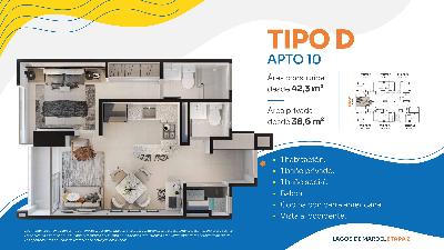 Apartamento de 1 alcoba en venta en Lagos 3, Floridablanca, 39 m² · foto 6 de 6