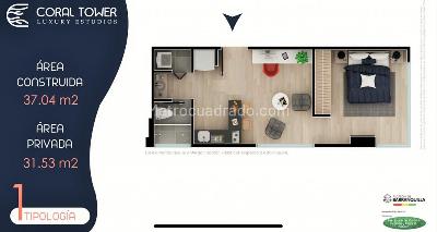 Apartaestudio en venta en El Poblado, Barranquilla · foto 3 de 4