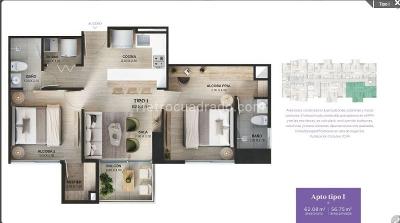 Apartamento de 2 alcobas en venta en Las Vegas, Sabaneta, 62 m² · foto 9 de 9