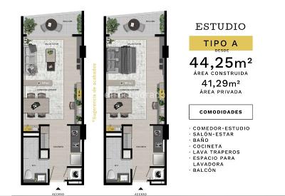 Apartaestudio en venta en Las Vegas, Sabaneta, 46 m² · foto 12 de 13