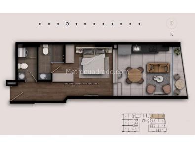 Apartaestudio en venta en El Virrey, Bogotá, 40 m² · foto 11 de 16