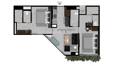 Apartamento de 2 alcobas en venta en El Poblado, Medellín, 72 m² · foto 4 de 4
