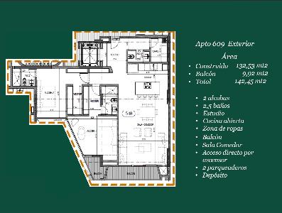 Apartamento de 2 alcobas en venta en Chico Reservado, Bogotá, 136 m² · foto 5 de 5