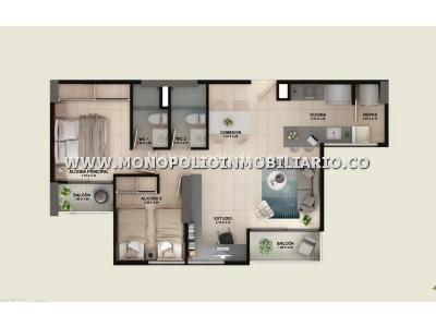 Apartamento de 2 alcobas en venta en Santa Ana, Rionegro, 62 m² · foto 2 de 10