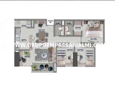 Apartamento de 3 alcobas en venta en Las Lomitas, Sabaneta, 82 m² · foto 16 de 20
