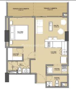 Apartaestudio en venta en Ciudad Del Rio, Medellín, 51 m² · foto 3 de 4