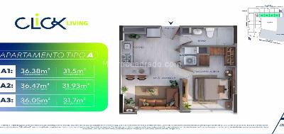 Apartamento de 1 alcoba en venta en La Perseverancia, Bogotá, 36 m² · foto 4 de 7